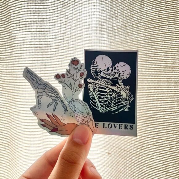 Pack of 3 “The Lovers” Sticker Bundle | Vinyl Holographic Sticker Bundle | - Picture 2 of 2